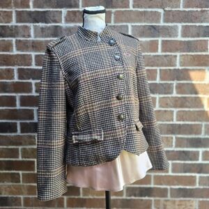 Vintage Hollister Plaid Tweed Blazer Jacket Y2K Size Large